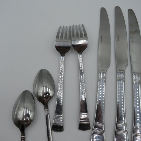 Pfaltzgraff Flatware Mix Lot 28 Pieces Sapphire Pattern Stainless Steel - Picture 12 of 16